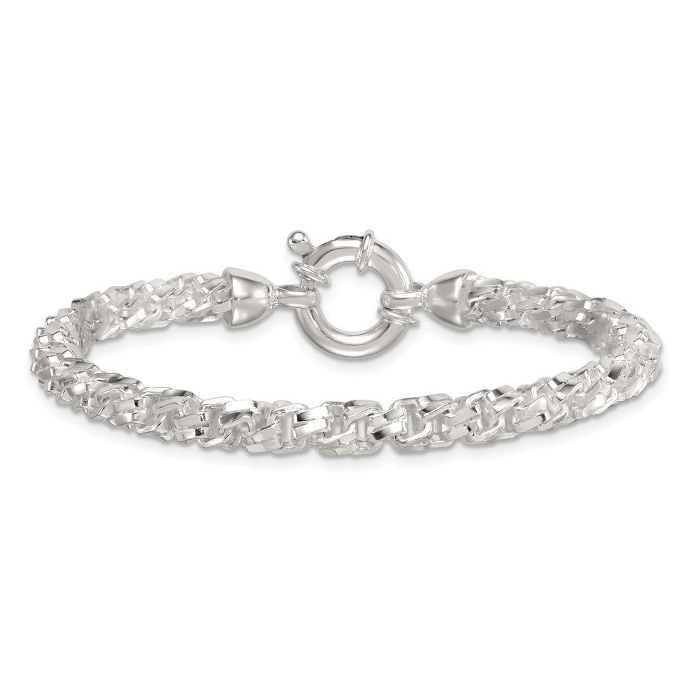 Sterling Silver Polished 5.65mm Fancy Link 7.5 Inch Bracelet