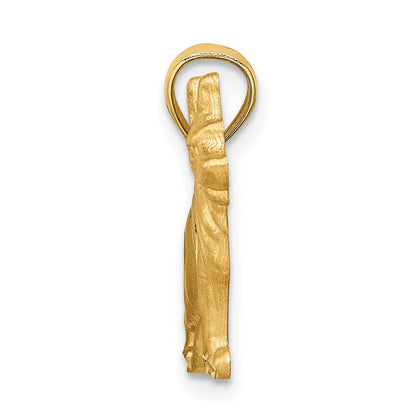 14k Yellow Gold Diamond-cut German Shepherd Pendant for Women