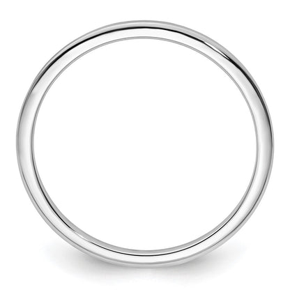 14K White Gold 1.2mm Half Round Polished Stackable Band Ring Size 5