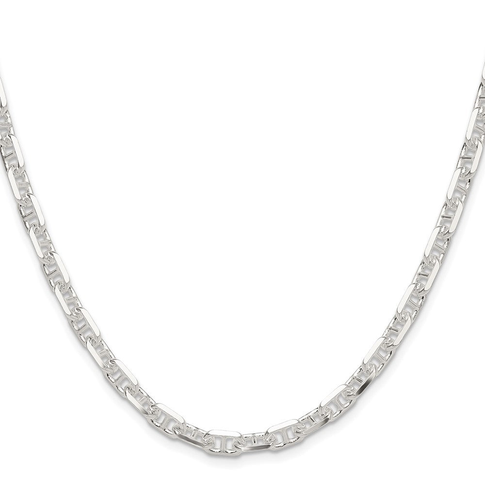 Sterling Silver Polished and Diamond-Cut 5.5mm Mariner Link Chain Necklace