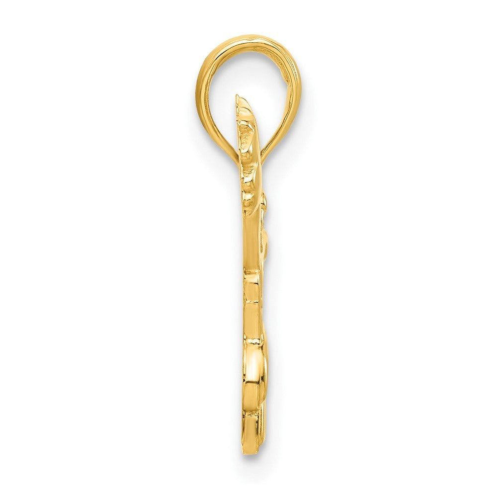 14k Yellow Gold Polished Cheerleader Pendant