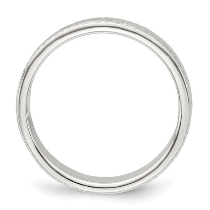 Sterling Silver 4mm Flat with Rope Edge Size 8 Band