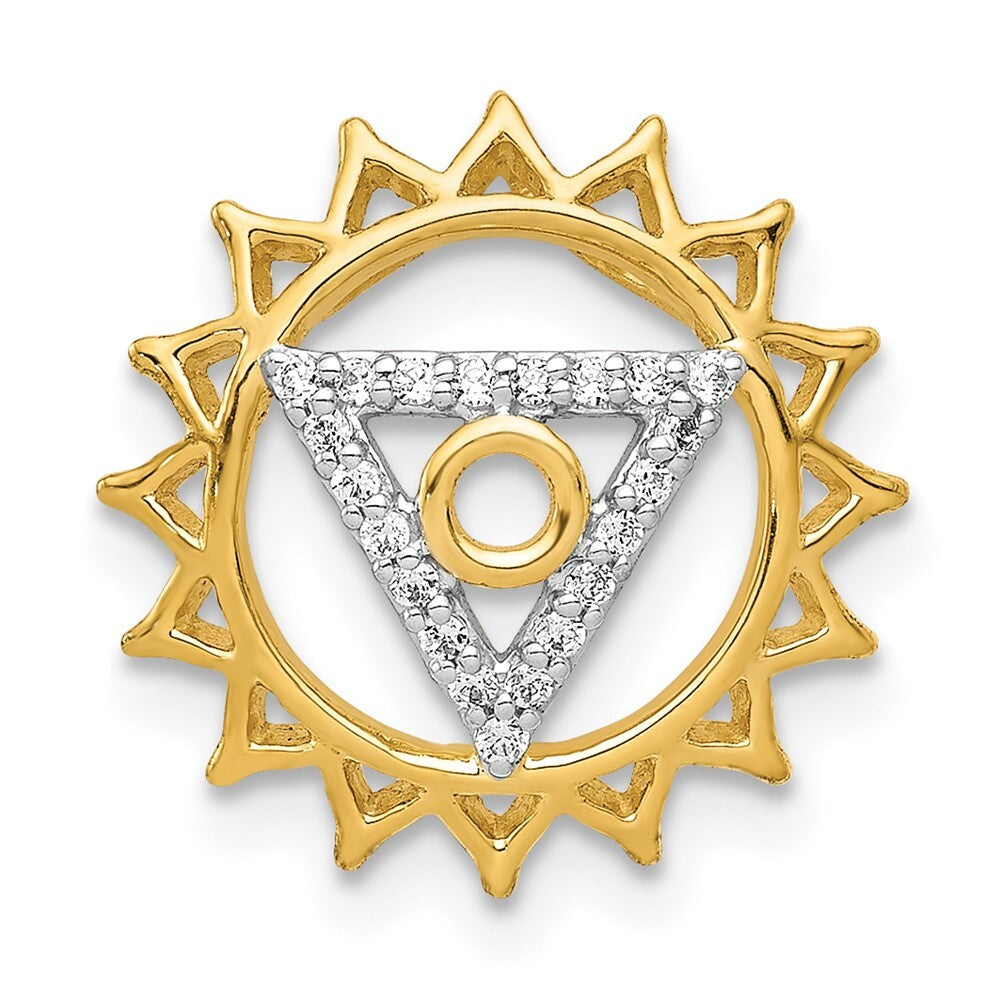 14k Yellow Gold 1/10ct. Diamond Vishuddha/Throat Chakra Chain Slide Pendant