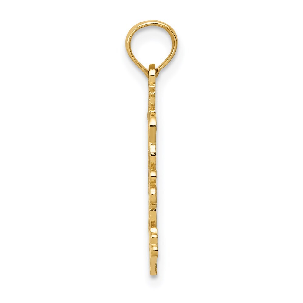 14k Yellow Gold Double Palm Trees Pendant for Women