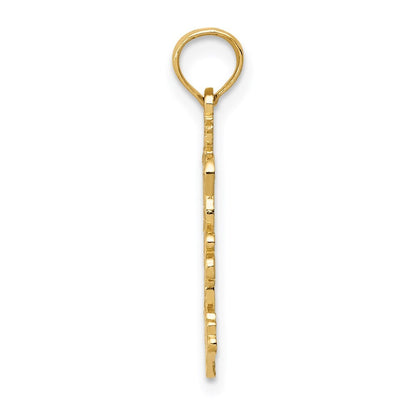 14k Yellow Gold Double Palm Trees Pendant for Women