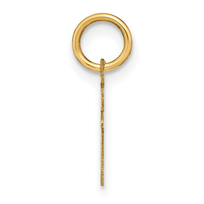 14k Yellow Gold Lowercase Letter T Initial Pendant for Women