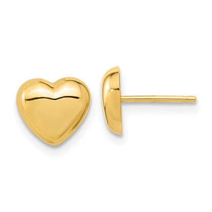 14k Yellow Gold Polished Heart Earrings