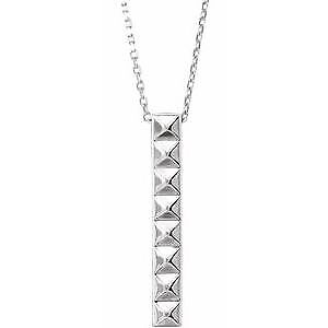 Sterling Silver Pyramid Bar 16-18" Necklace Gift for Women