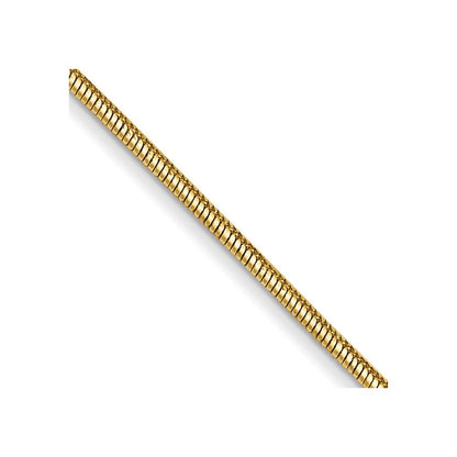 14k Yellow Gold 18 inch .8mm Round Snake Chain Necklace