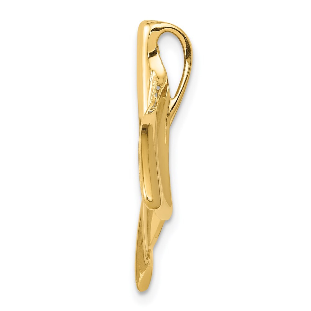 14k Yellow Gold Whale Tail Chain Slide Pendant for Women