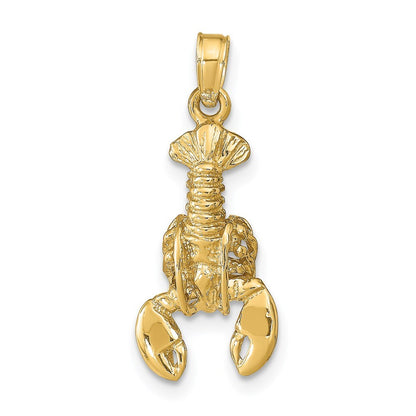 14k Yellow Gold Moveable Lobster Pendant for Women