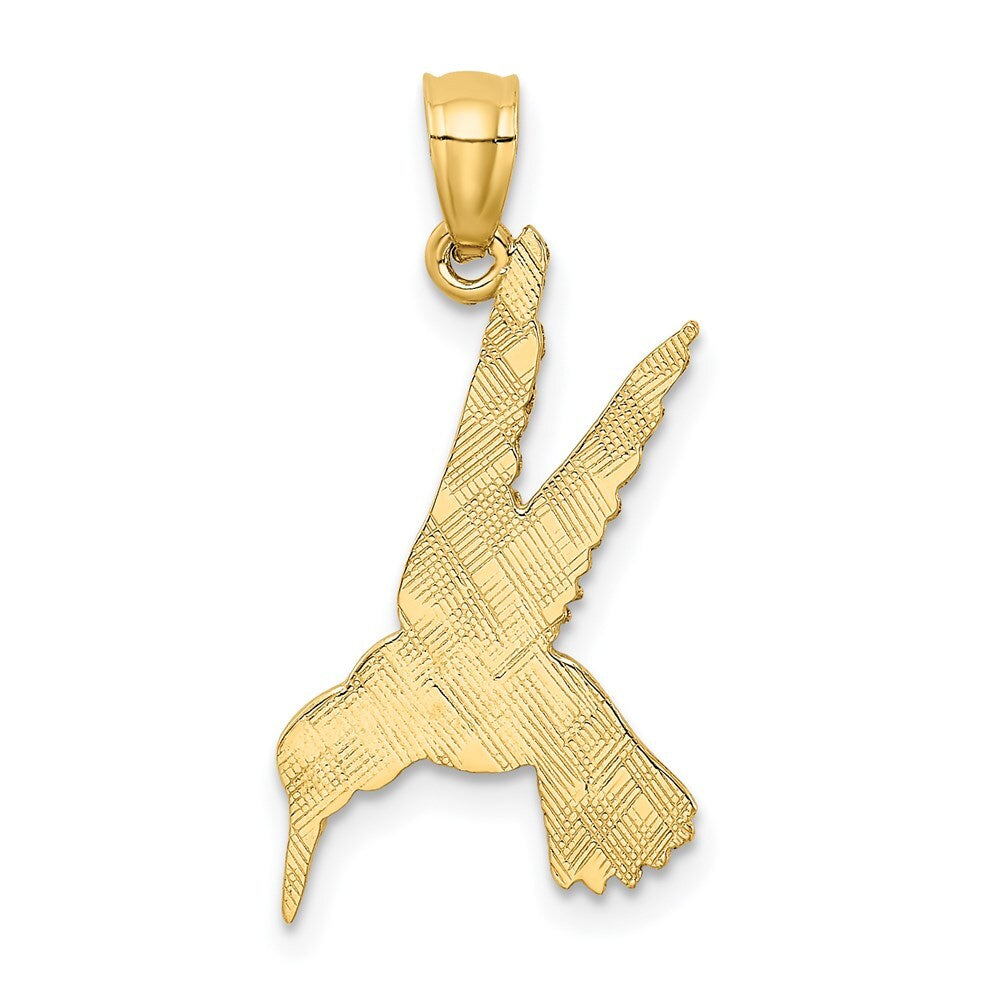 14k Yellow Gold Hummingbird Pendant for Women