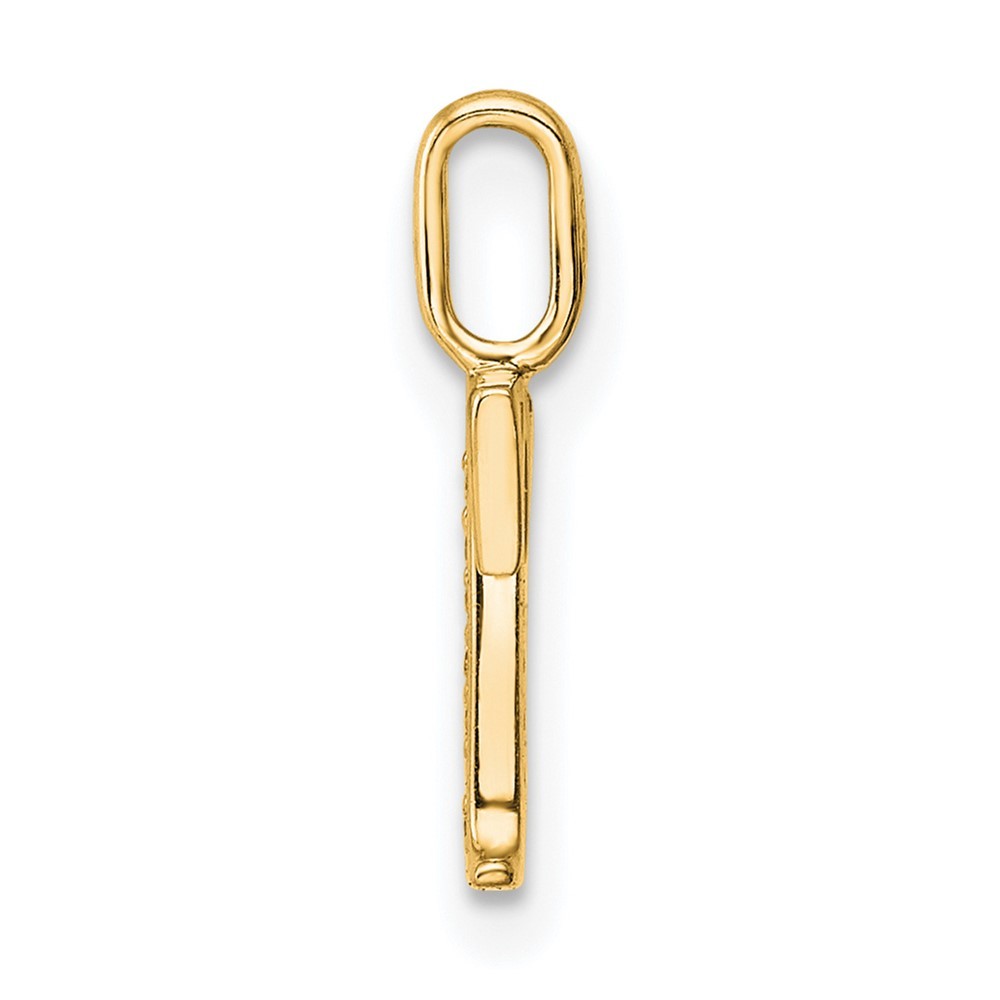 14k Yellow Gold Diamond Letter T Initial Pendant