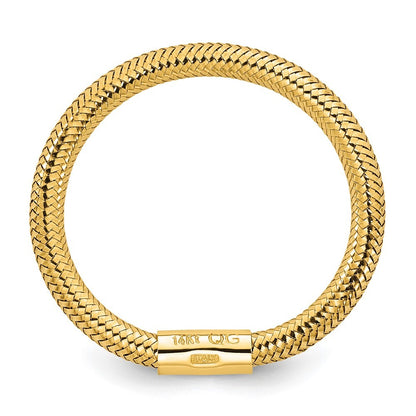 14k Yellow Gold Polished Mesh Stretch Ring