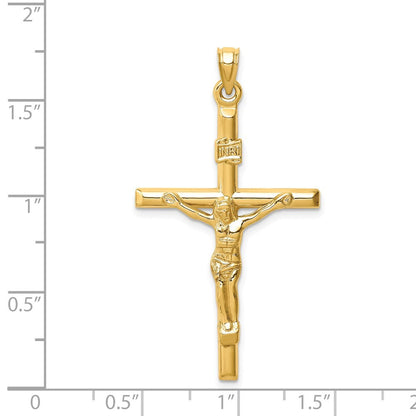 14k Yellow Gold Hollow Crucifix Pendant
