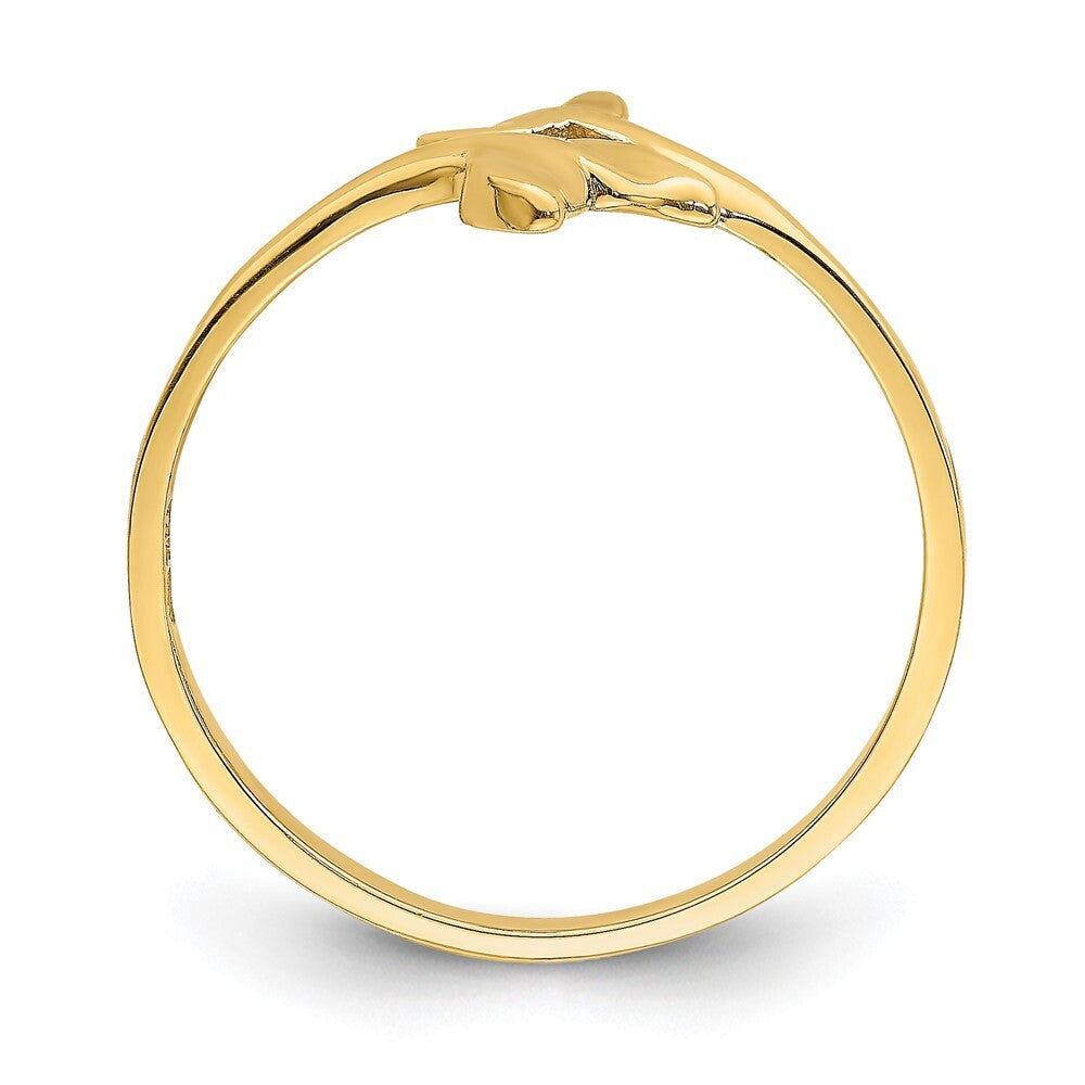 14K Yellow Gold Gold Polished Double Whale Tail Ring