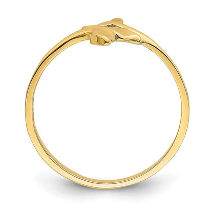 14K Yellow Gold Gold Polished Double Whale Tail Ring