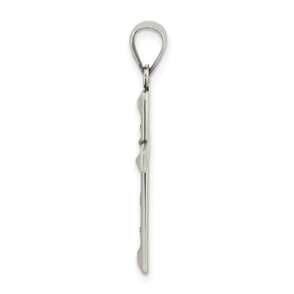 Sterling Silver Antiqued Solid Textured Cross Pendant