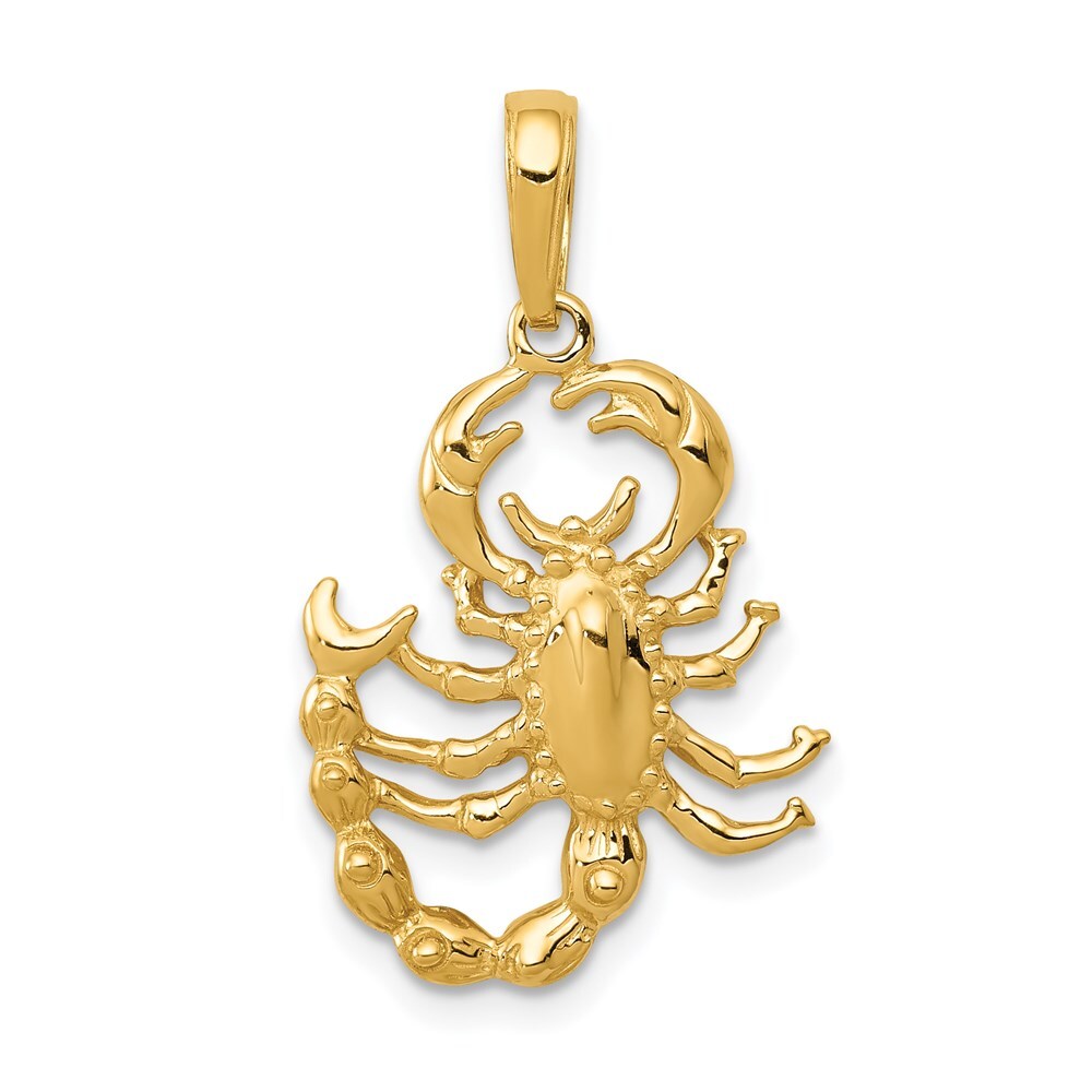 14k Yellow Gold Scorpion Pendant for Women
