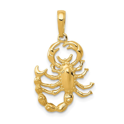 14k Yellow Gold Scorpion Pendant for Women