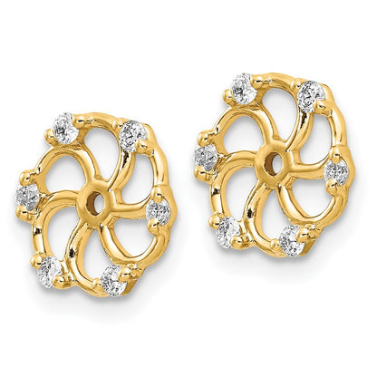 14k Yellow Gold AA Diamond Earring Jacket
