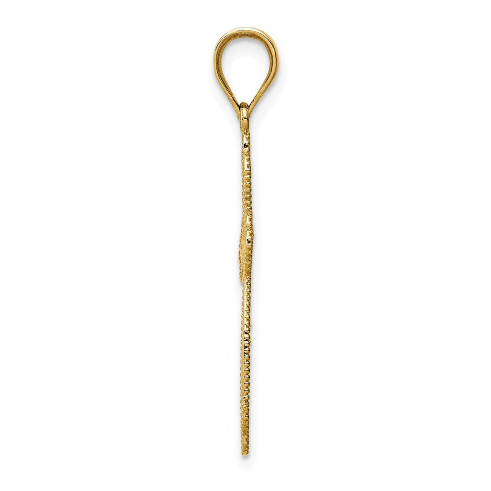 14k Yellow Gold Budded Cross Pendant