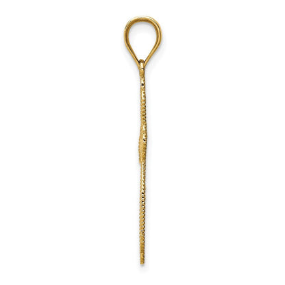 14k Yellow Gold Budded Cross Pendant