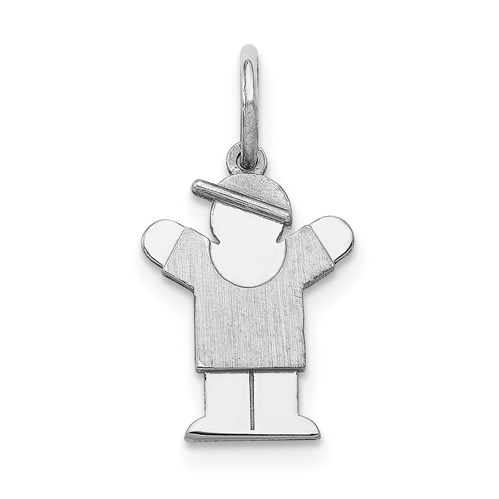 14k White Mini Boy Love Charm Pendant