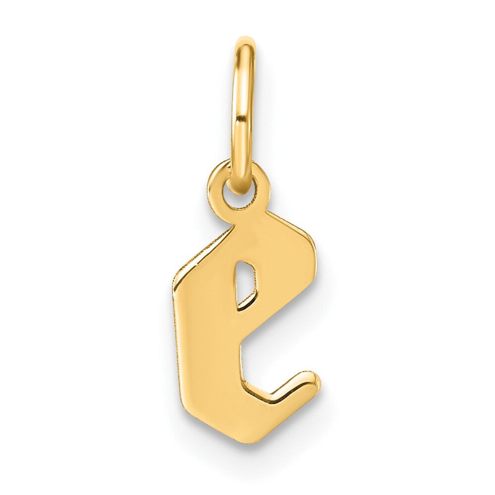 14k Yellow Gold Lowercase Letter E Initial Pendant for Women