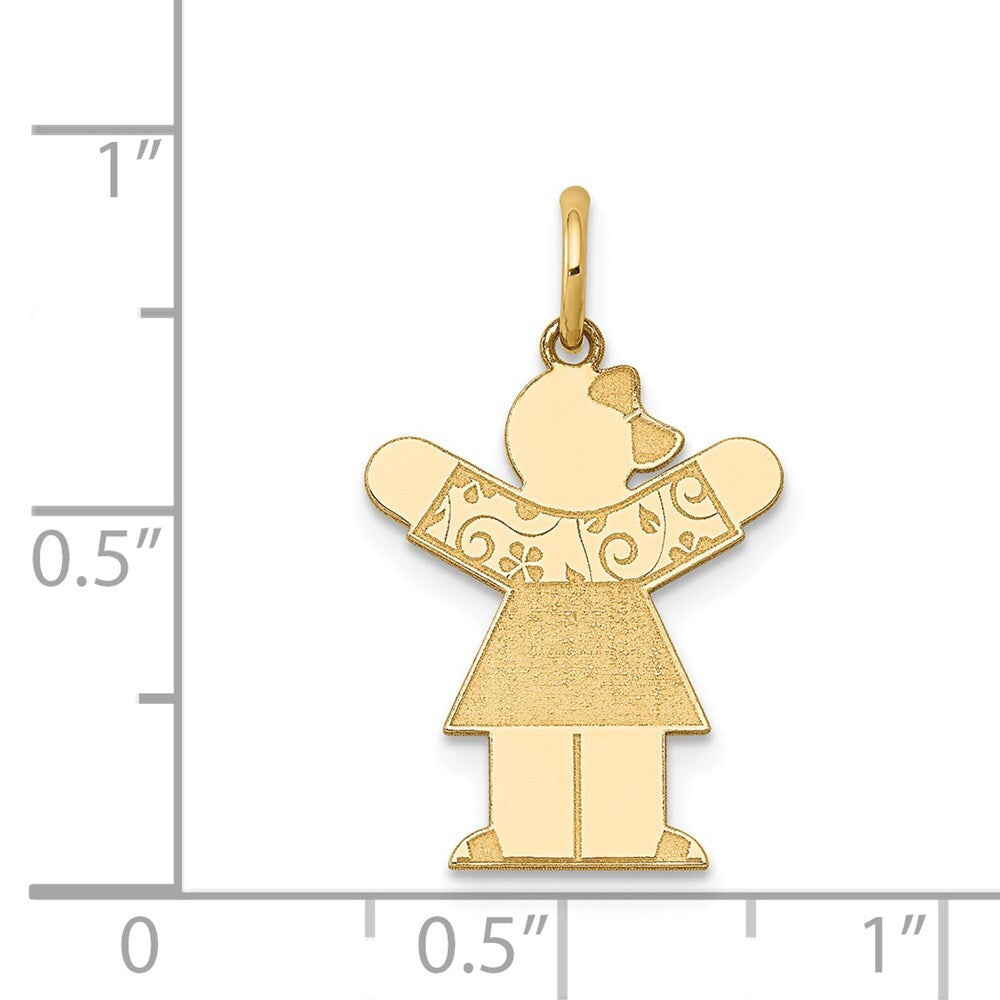 14k Yellow Gold Kid Charm Pendant for Women
