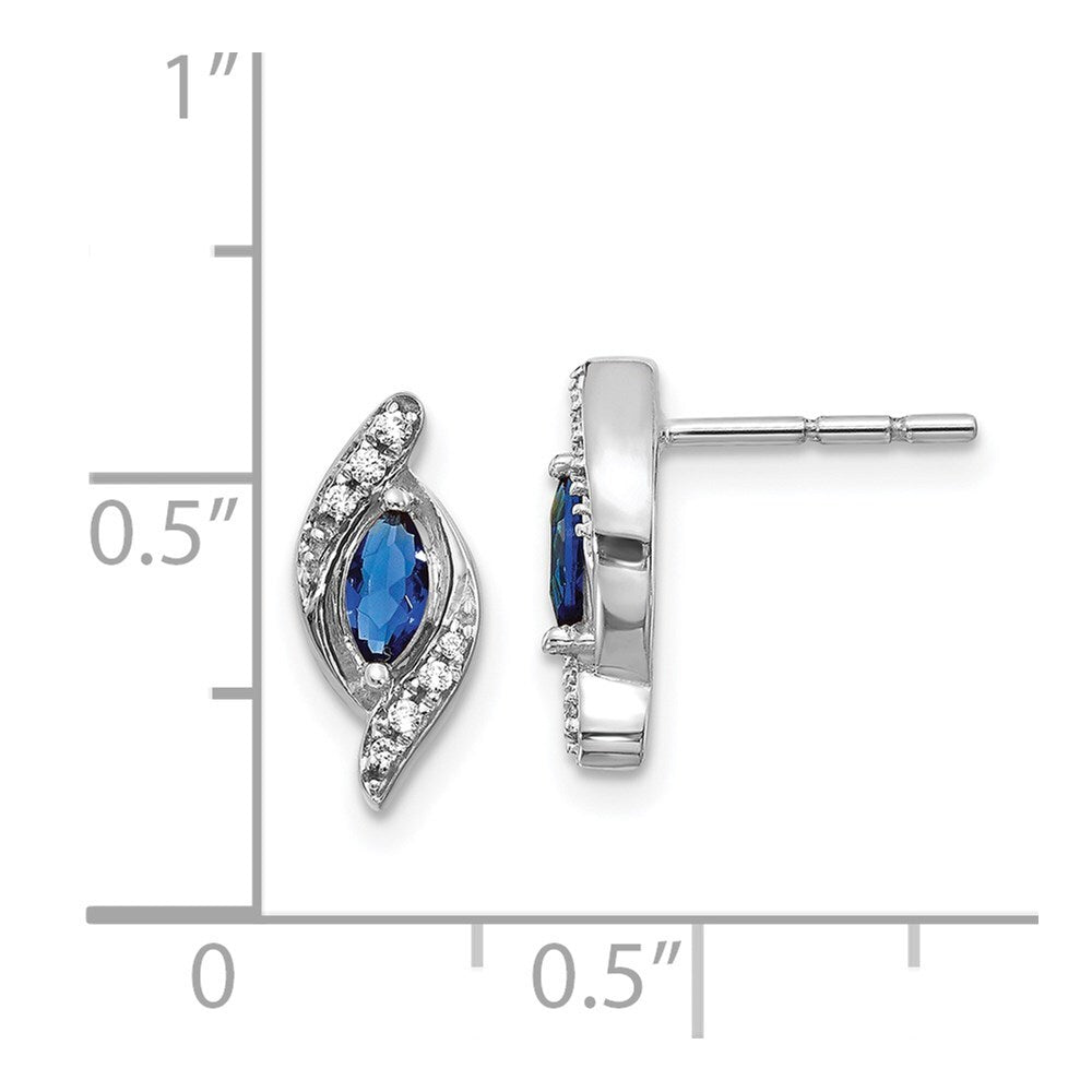 14k White Gold Diamond and Sapphire Drop & Dangle Earrings