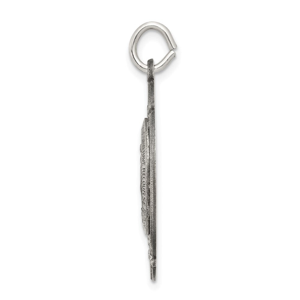 Sterling Silver Antiqued Miraculous Medal Pendant Holiday Gift for Women