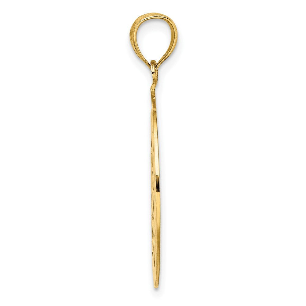 14k Yellow Gold Tribal Star In Round Frame Charm Pendant