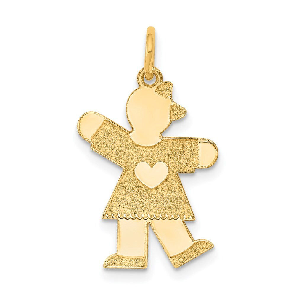 14k Yellow Gold Kid Charm Pendant for Women