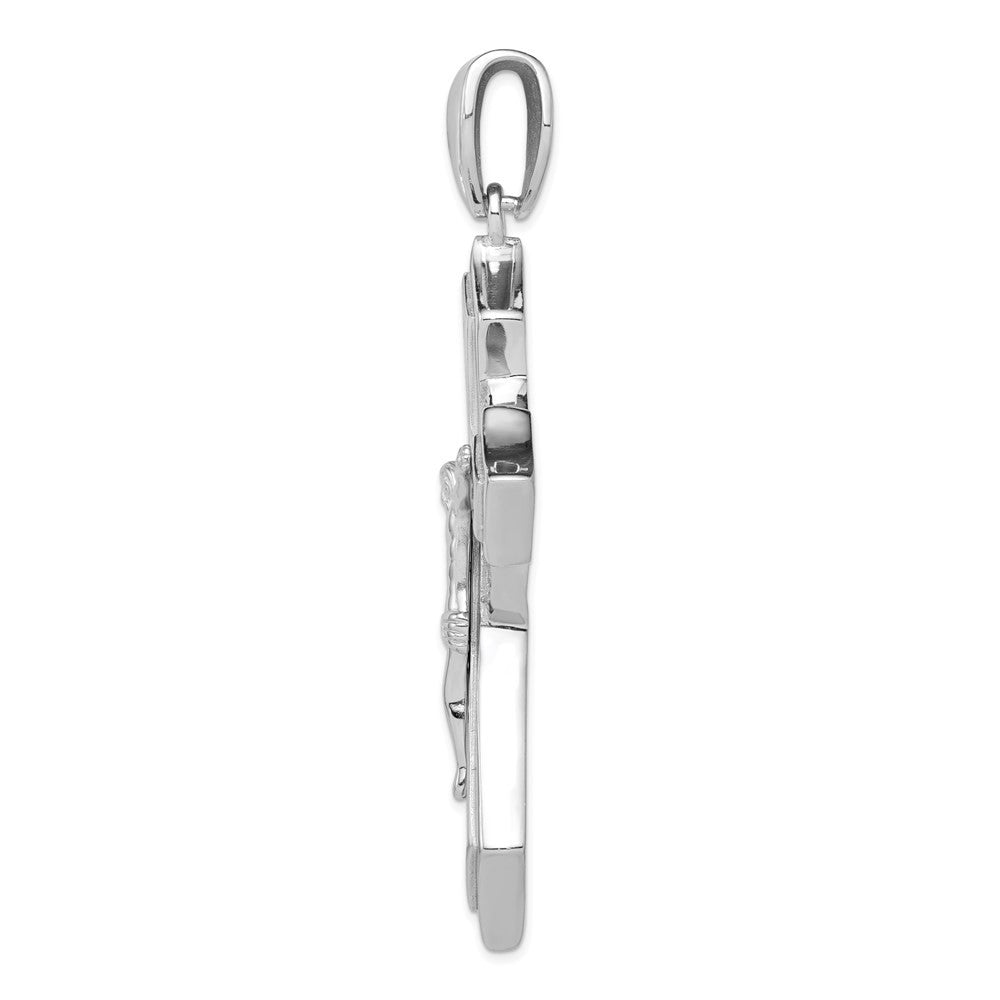 Sterling Silver Rhodium-plated Cubic Zirconia Crucifix Pendant