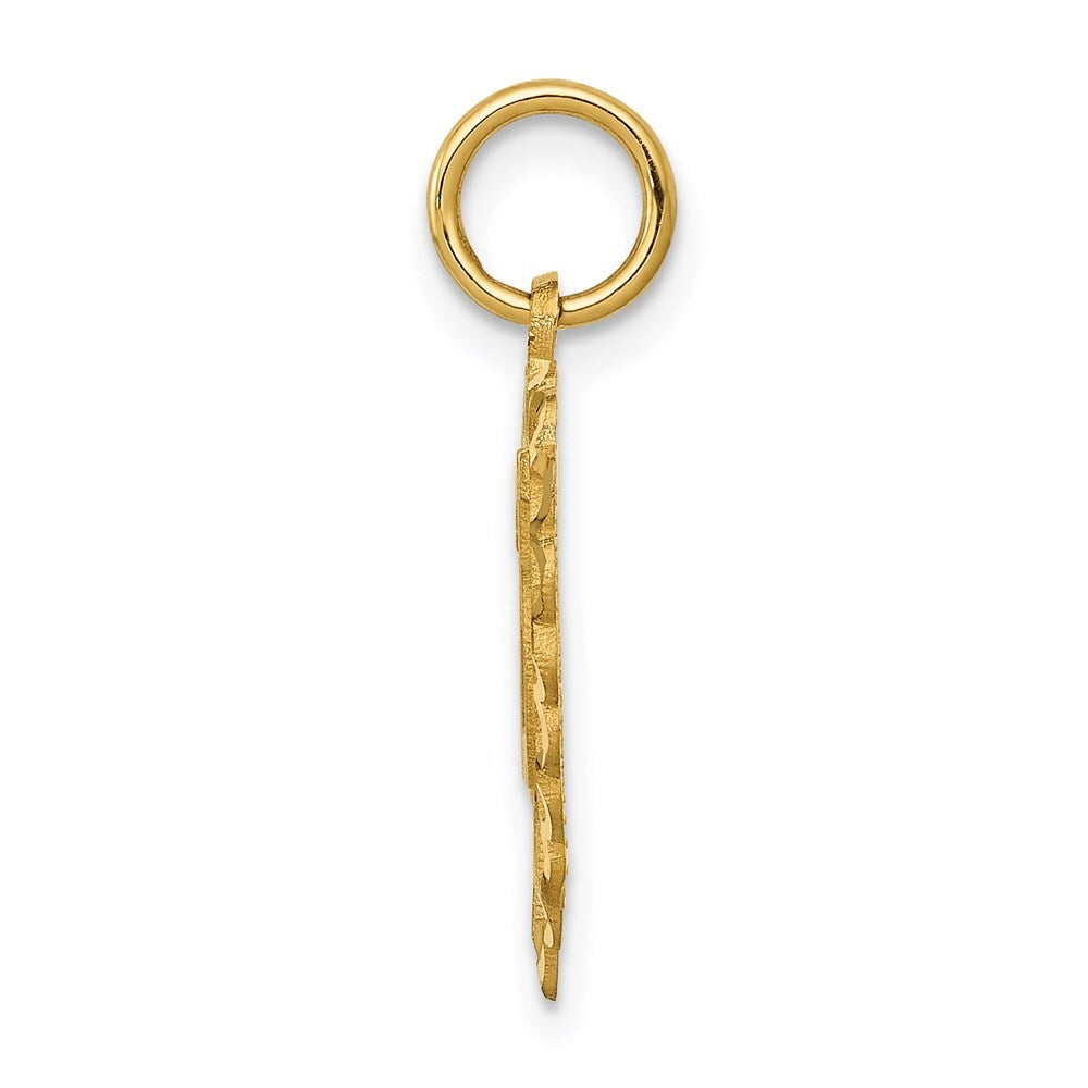 14k Yellow Gold 25 in a Heart Charm Pendant for Women