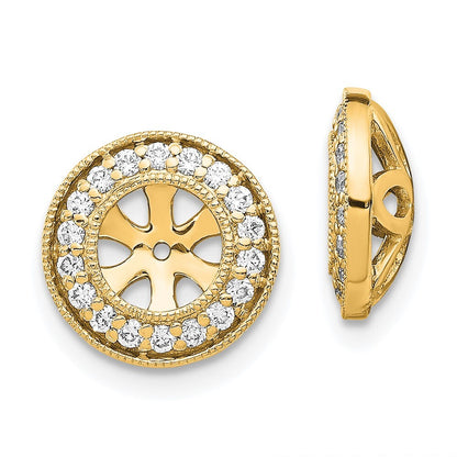 14k Yellow Gold 1/3ct Diamond Earring Jackets