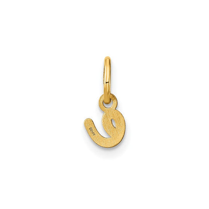 14k Yellow Gold Lower case Letter E Initial Charm Pendant for Women
