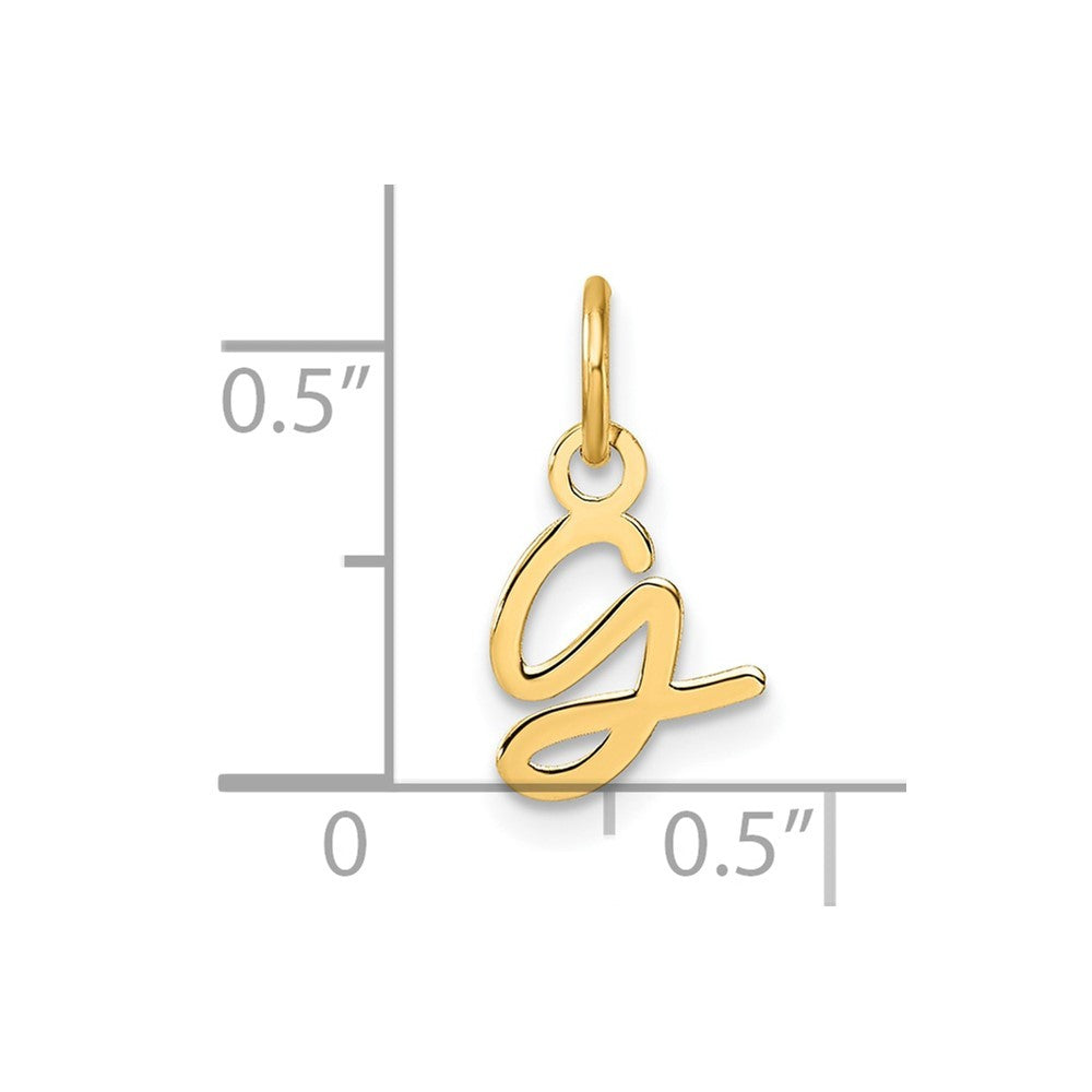 14k Yellow Gold Uppercase Letter G Initial Charm Pendant