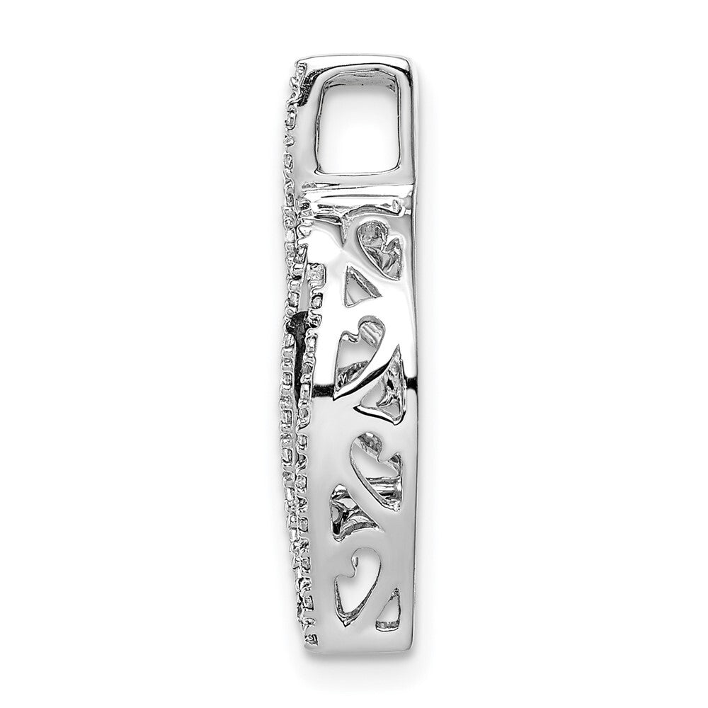 14k White Gold 1/3ct. White and Black Diamond Fancy Curve Chain Slide Pendant