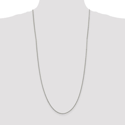 Sterling Silver 1.7mm Diamond-cut Rope Chain