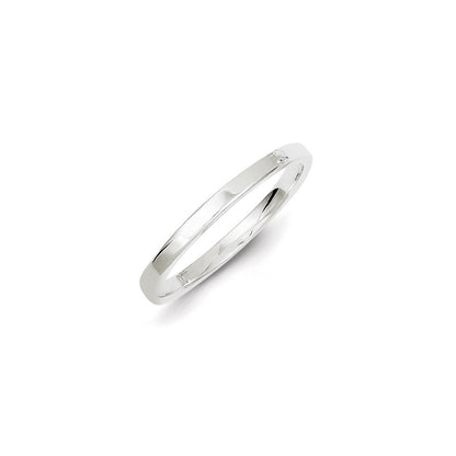 Sterling Silver 2mm Lightweight Flat Size 6 Band Ring