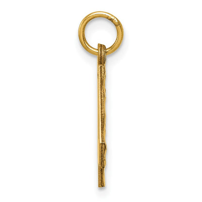 14k Yellow Gold Medium Diamond-cut Number 4 Charm Pendant