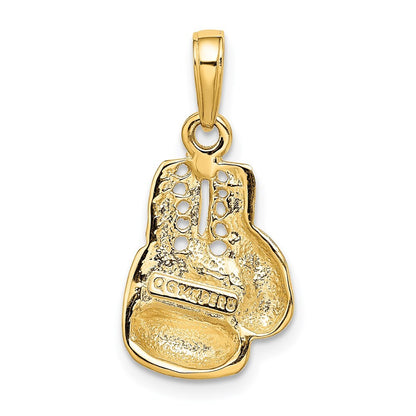 14k Yellow Gold Polished Cut-out Boxing Glove Charm Pendant for Women