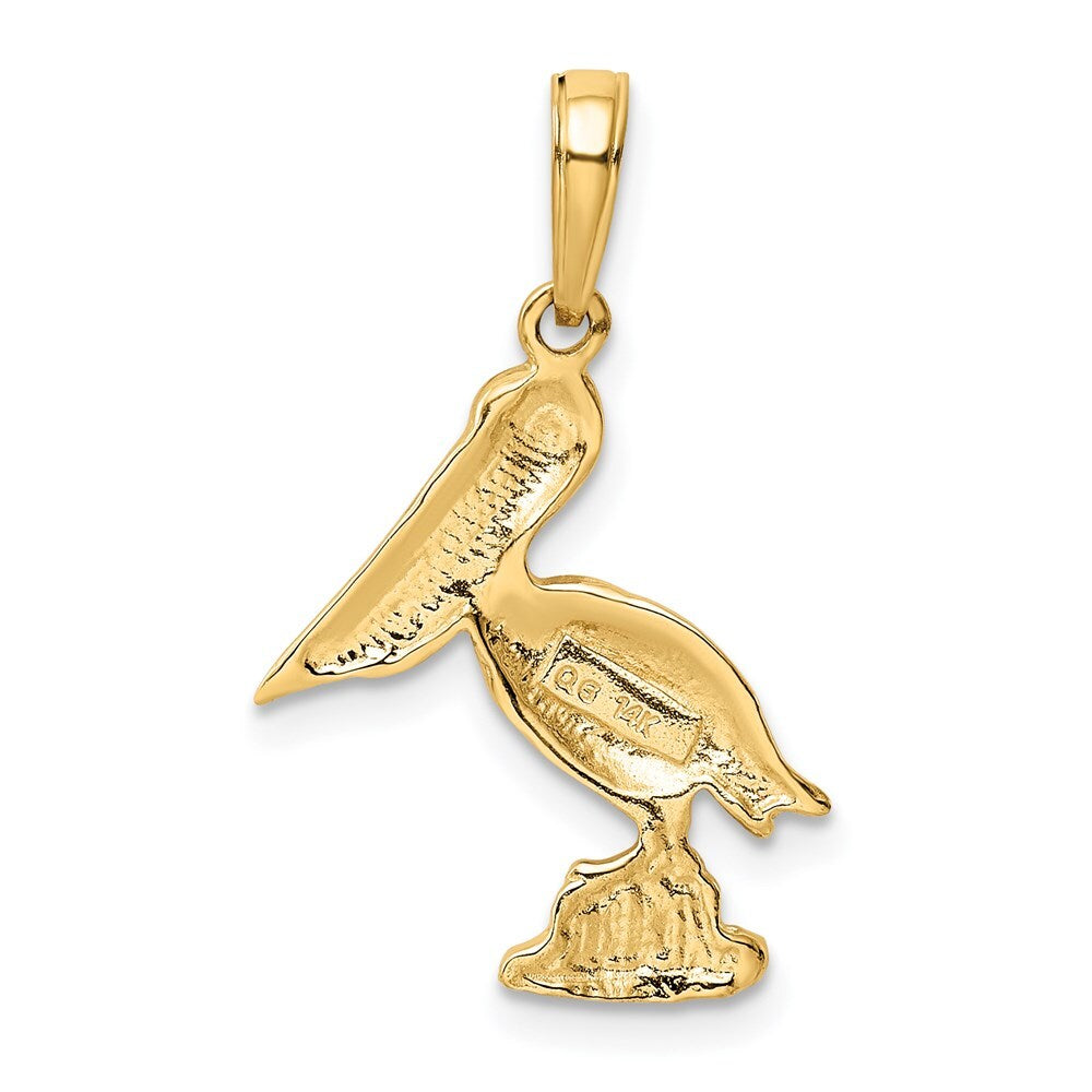 14k Yellow Gold Pelican Pendant for Women