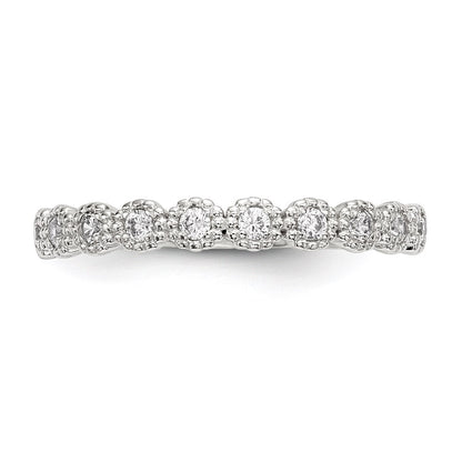 Sterling Silver Cubic Zirconia Ring Size 6