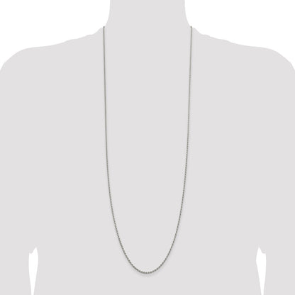 Sterling Silver Rhodium-plated 1.7mm Diamond-cut Rope Chain