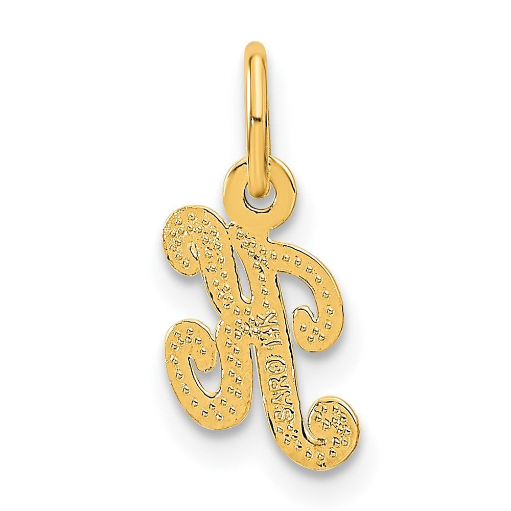 14k Yellow Gold Script Letter K Initial Charm