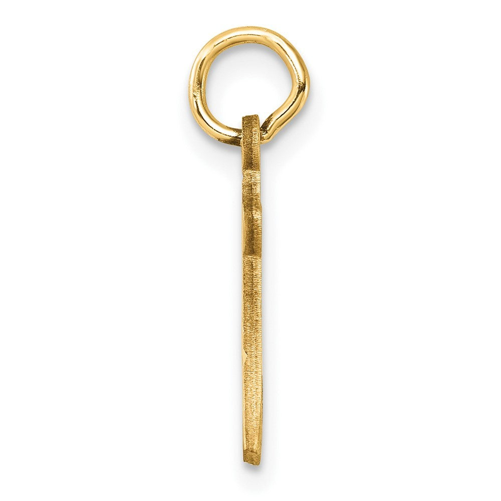 14k Yellow Gold Diamond-cut Letter H Initial Charm Pendant