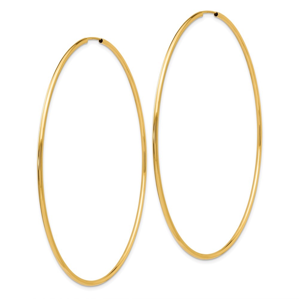 14k Yellow Gold Endless Hoop Earrings